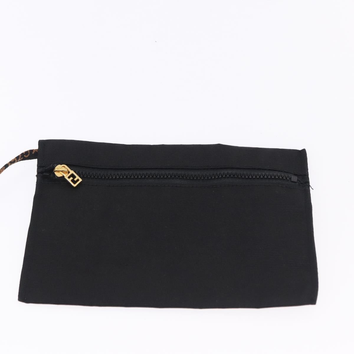 FENDI Shoulder Bag Canvas Black Gold Auth mr2741