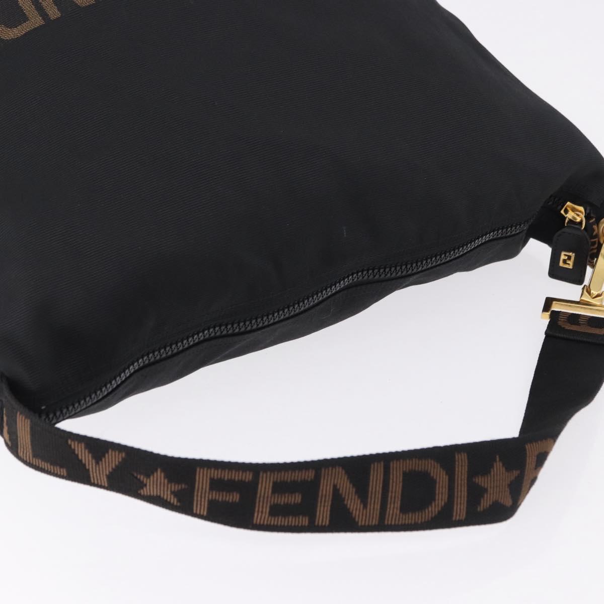 FENDI Shoulder Bag Canvas Black Gold Auth mr2741