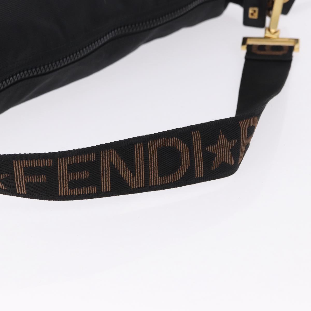 FENDI Shoulder Bag Canvas Black Gold Auth mr2741
