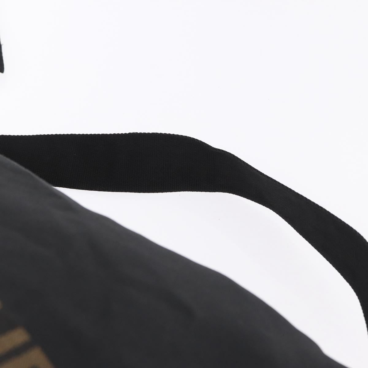 FENDI Shoulder Bag Canvas Black Gold Auth mr2741