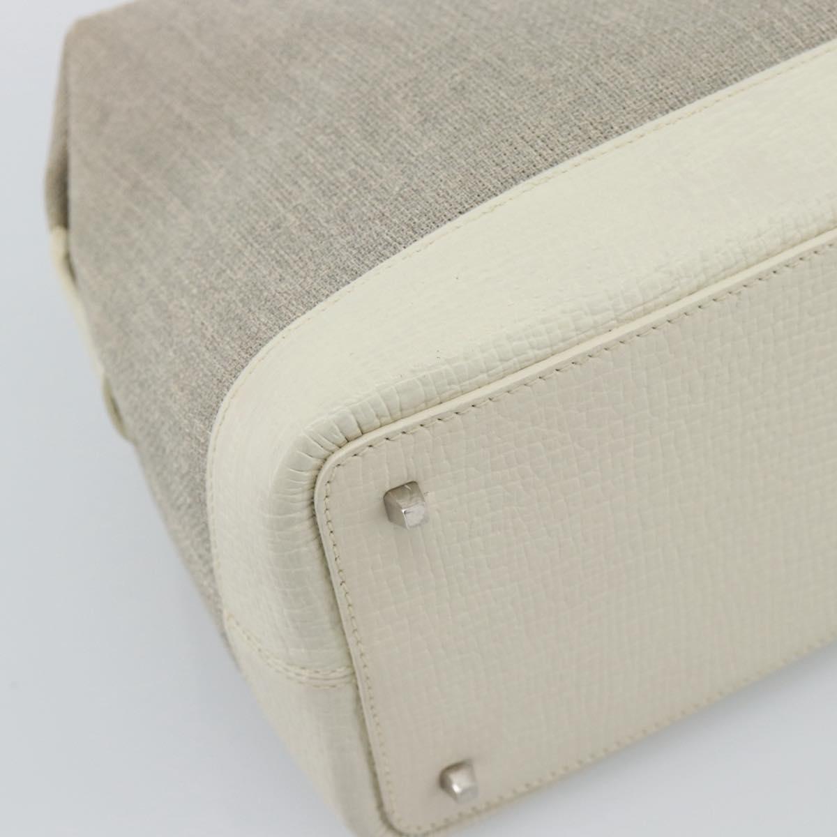 LOEWE Hand Bag Canvas Gray Silver Auth mr2742