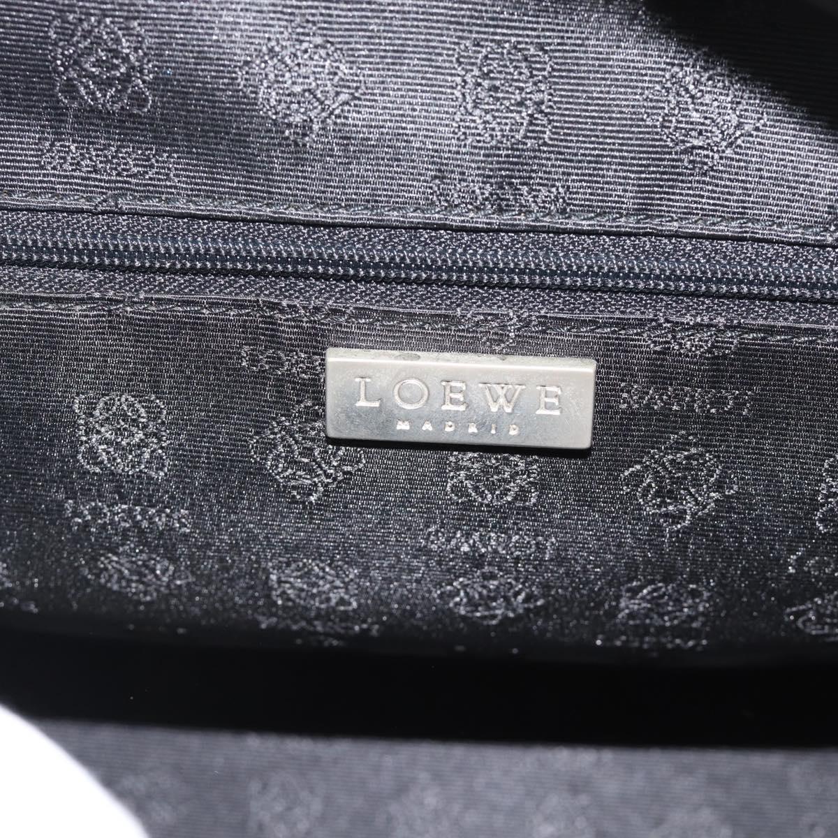 LOEWE Hand Bag Canvas Gray Silver Auth mr2742