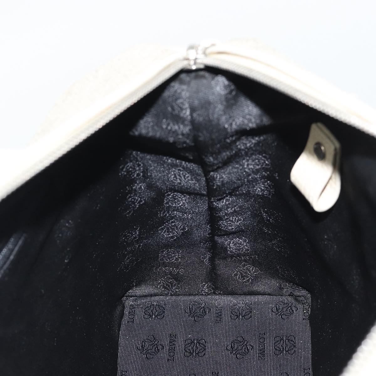 LOEWE Hand Bag Canvas Gray Silver Auth mr2742