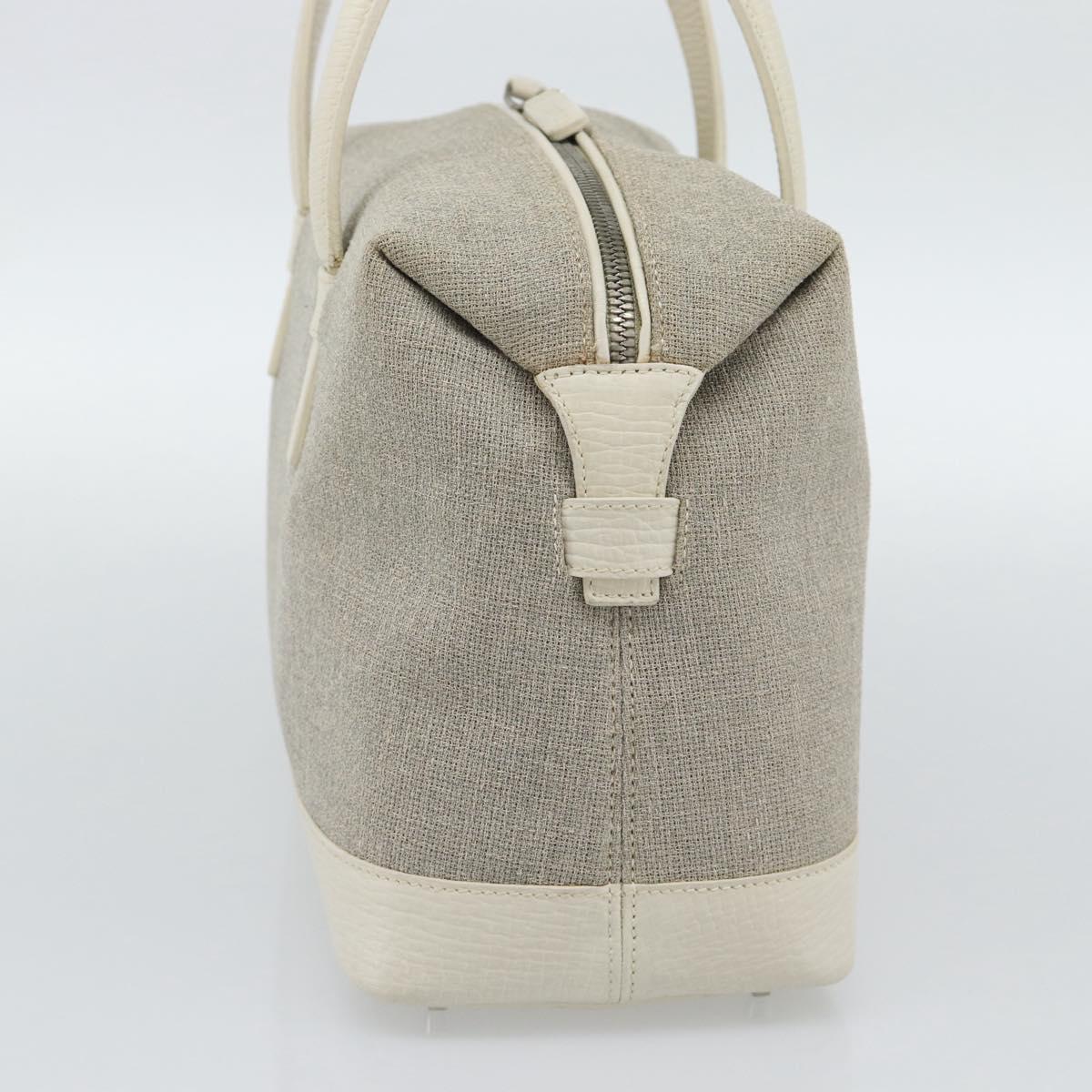 LOEWE Hand Bag Canvas Gray Silver Auth mr2742