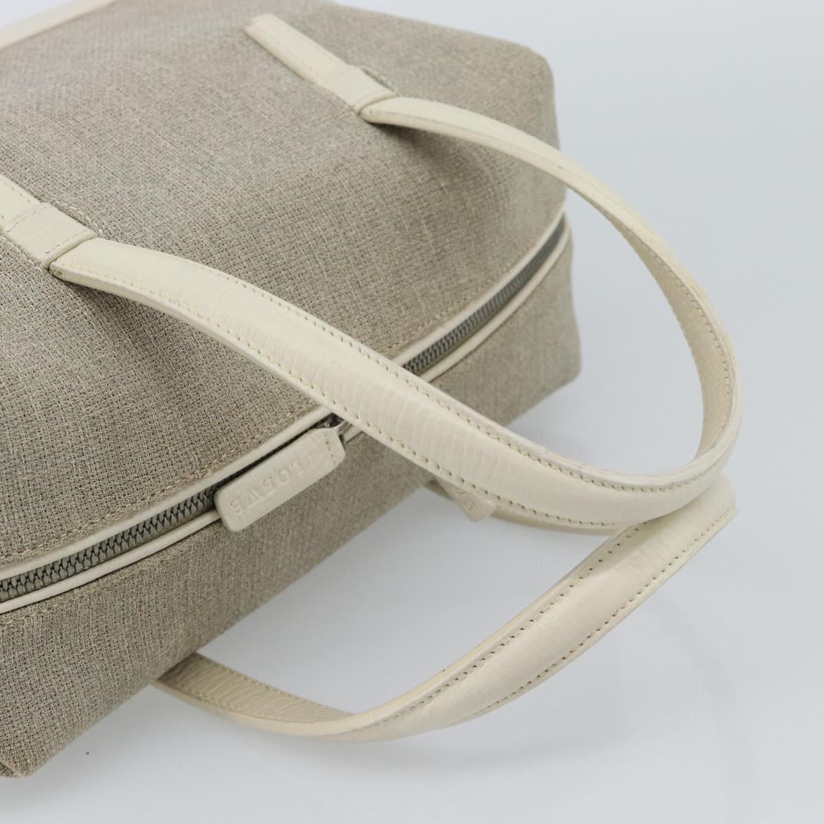 LOEWE Hand Bag Canvas Gray Silver Auth mr2742