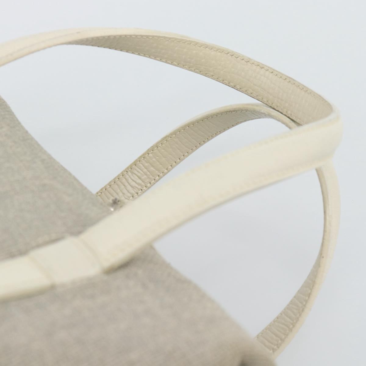 LOEWE Hand Bag Canvas Gray Silver Auth mr2742