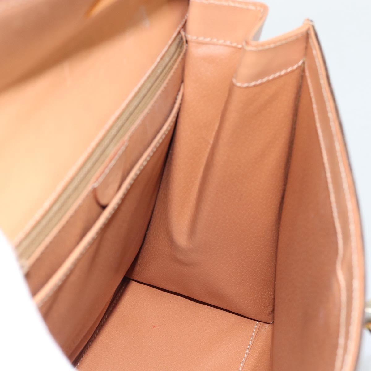 CELINE Macadam Canvas Hand Bag PVC Leather Brown Gold Auth mr2743