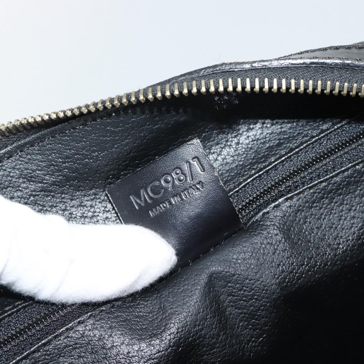 CELINE Macadam Canvas Hand Bag PVC Leather Black Gold Auth mr2745A