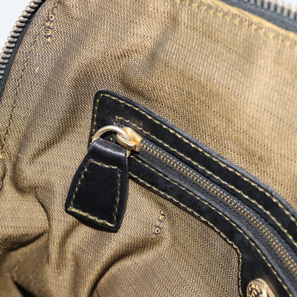 FENDI Zucca Canvas Hand Bag Black Brown Auth mr2746