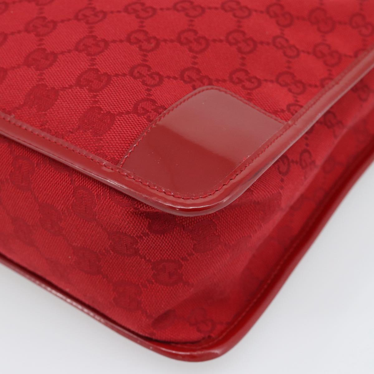 GUCCI GG Canvas Hand Bag Red Gold 000 0855 Auth mr2748