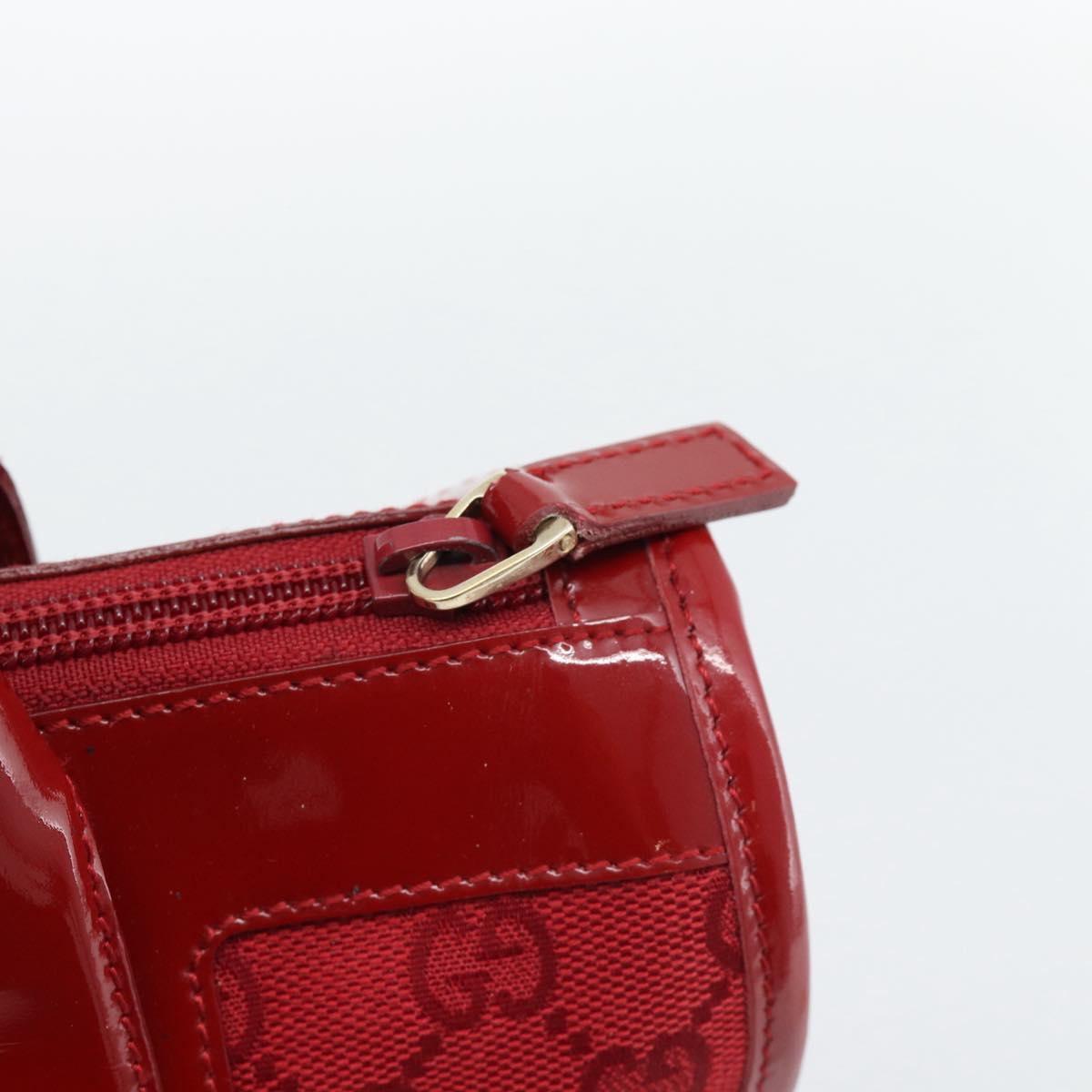 GUCCI GG Canvas Hand Bag Red Gold 000 0855 Auth mr2748