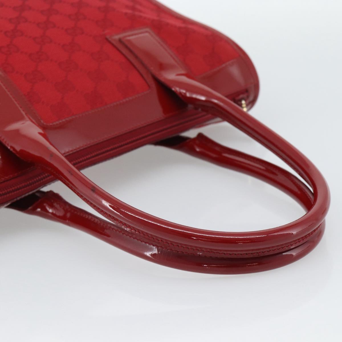 GUCCI GG Canvas Hand Bag Red Gold 000 0855 Auth mr2748