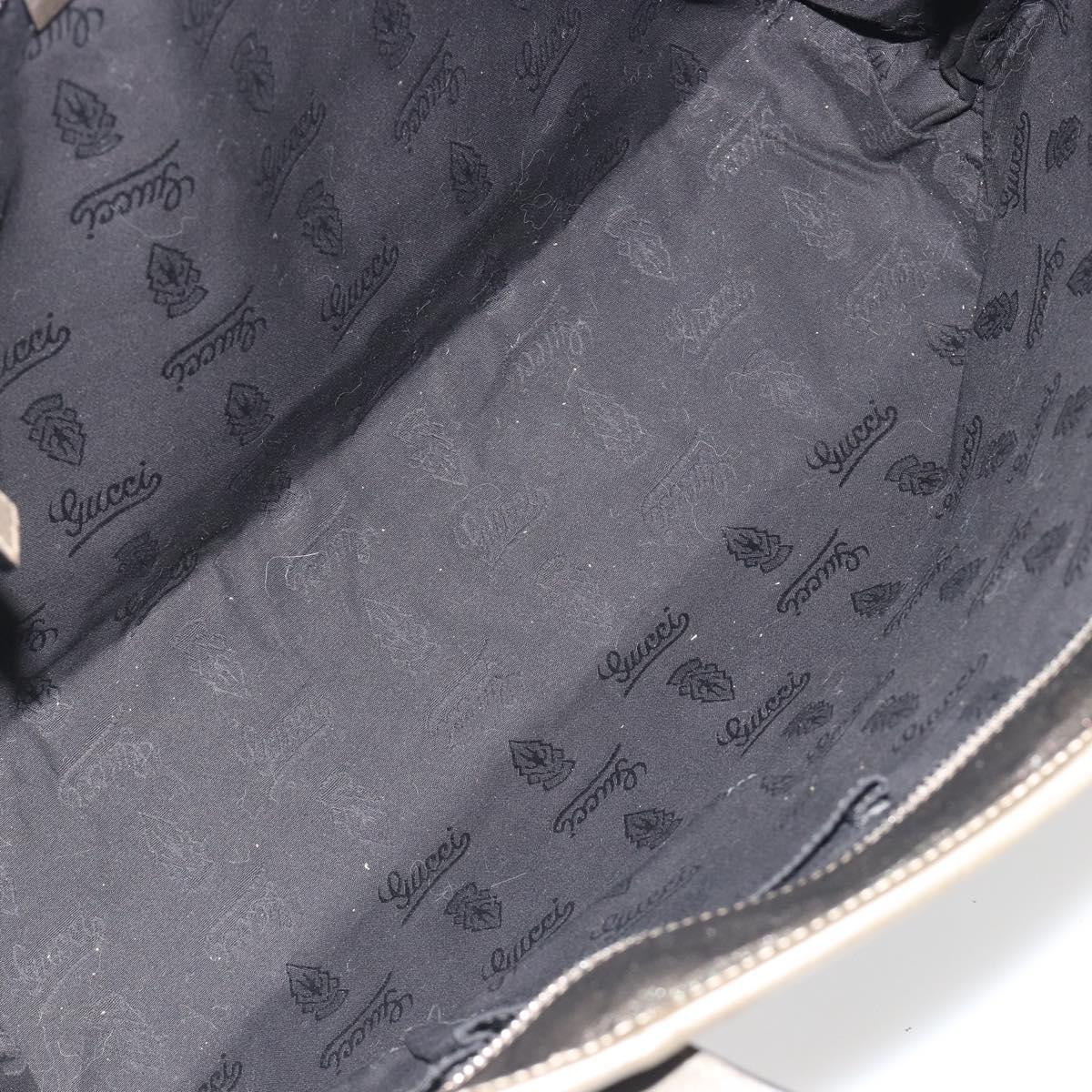 GUCCI GG Canvas Guccissima Tote Bag Leather Silver 211137 Auth mr2751