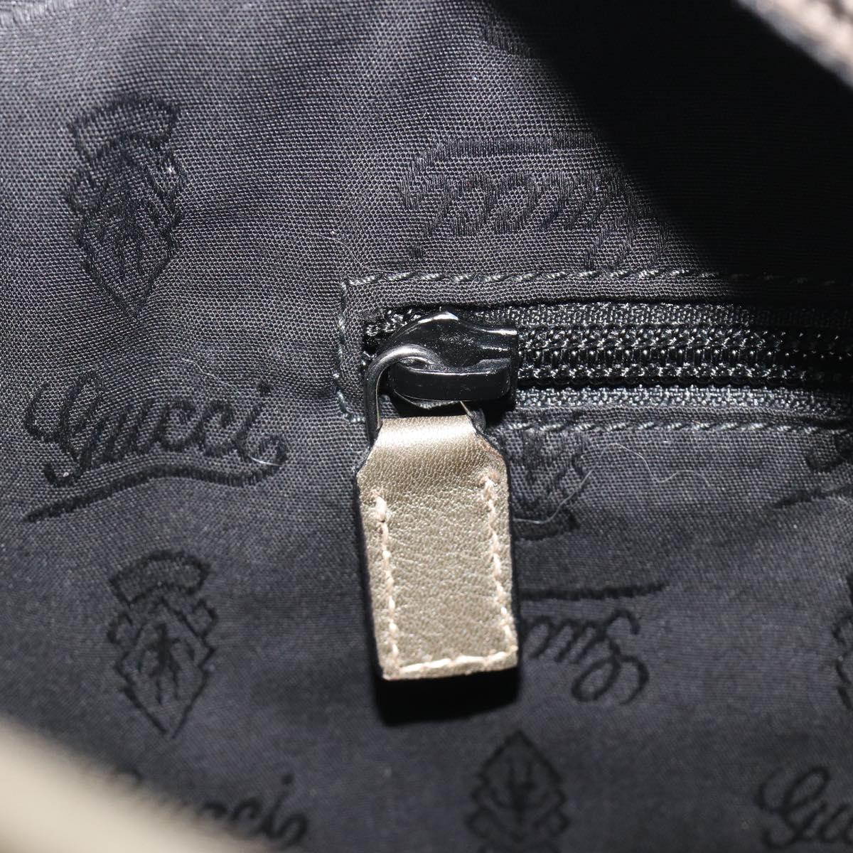GUCCI GG Canvas Guccissima Tote Bag Leather Silver 211137 Auth mr2751