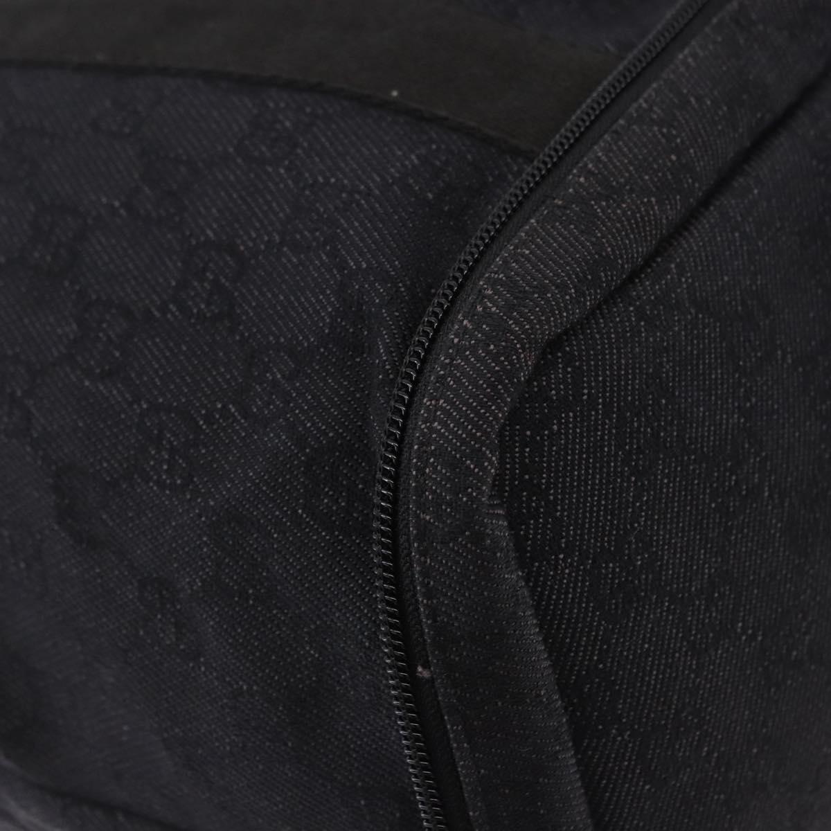 GUCCI GG Canvas Tote Bag Black Silver 152232 Auth mr2752A