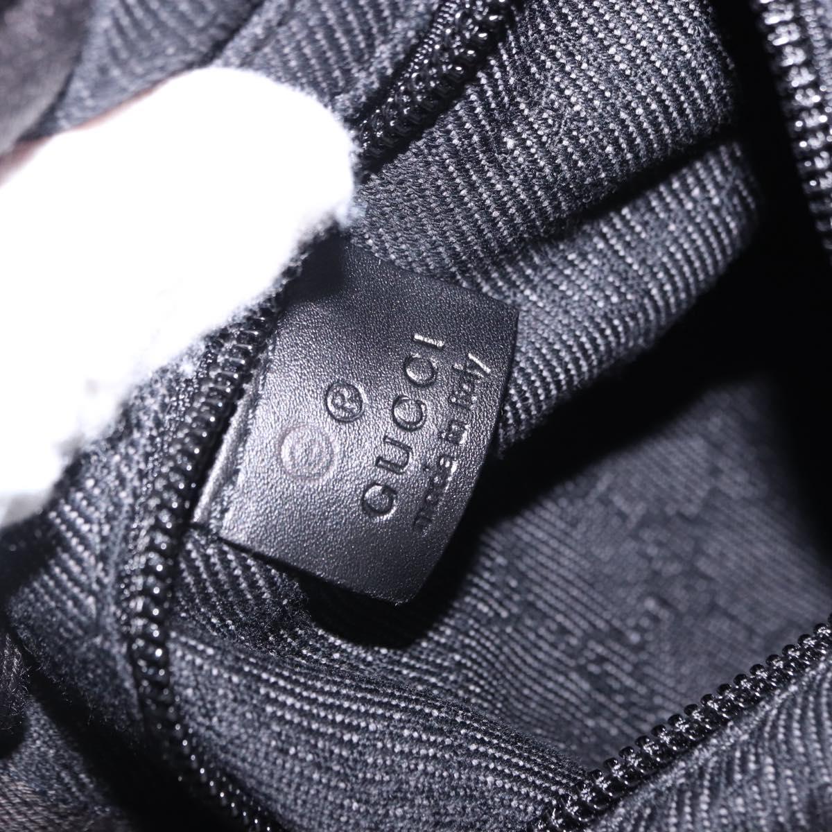 GUCCI GG Canvas Tote Bag Black Silver 152232 Auth mr2752A