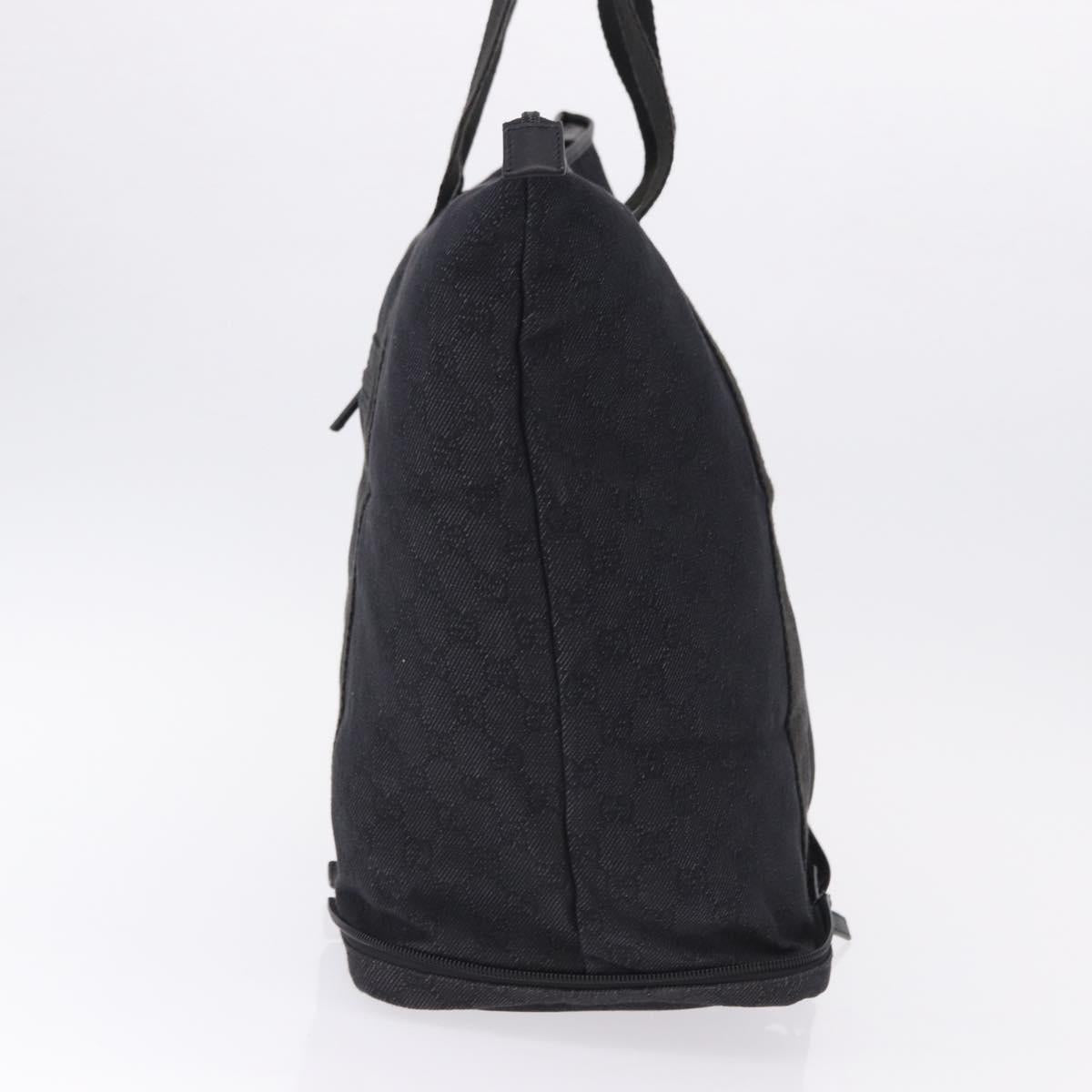 GUCCI GG Canvas Tote Bag Black Silver 152232 Auth mr2752A
