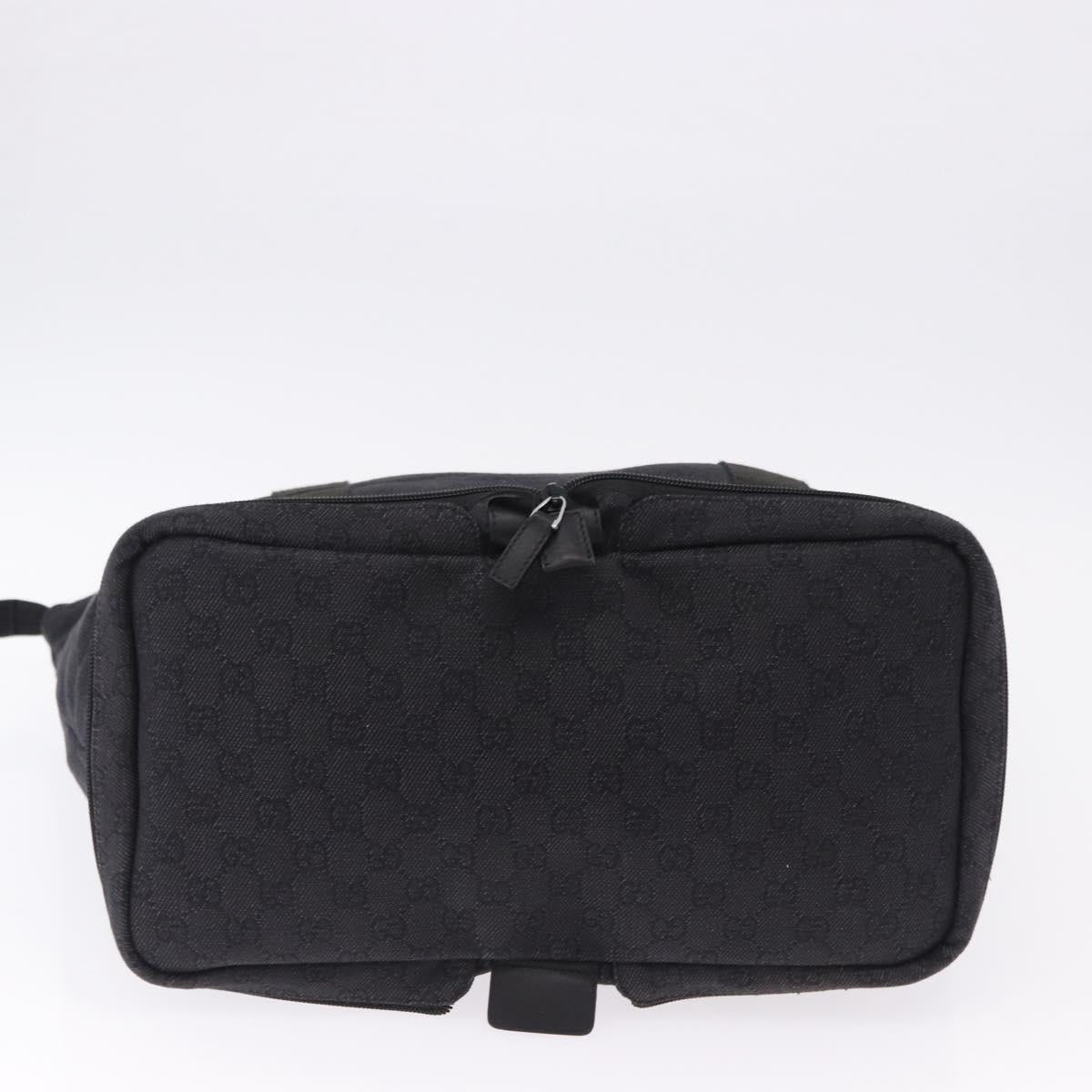 GUCCI GG Canvas Tote Bag Black Silver 152232 Auth mr2752A
