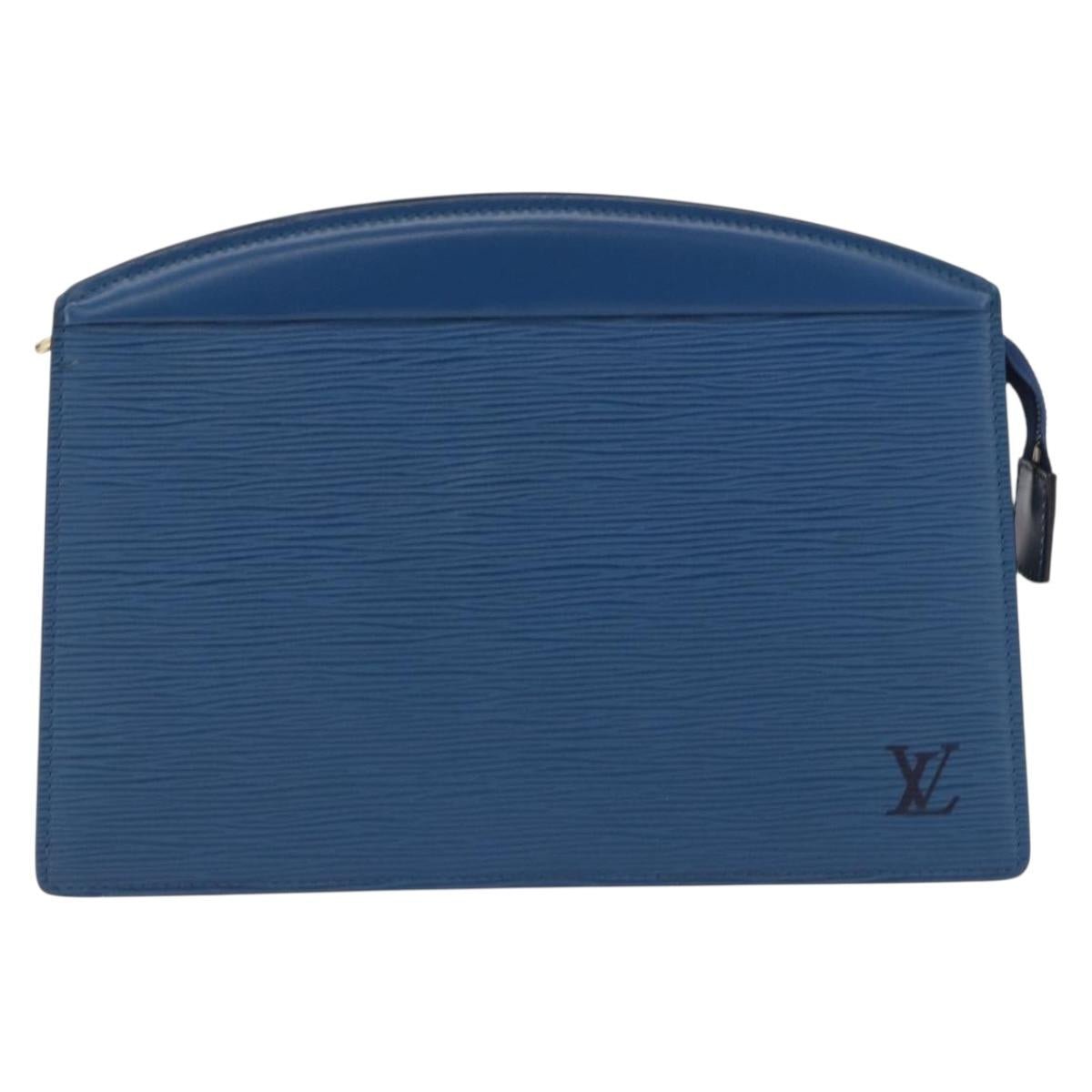 LOUIS VUITTON Epi Trousse Crete Pouch Blue M48405 LV Auth mr2757