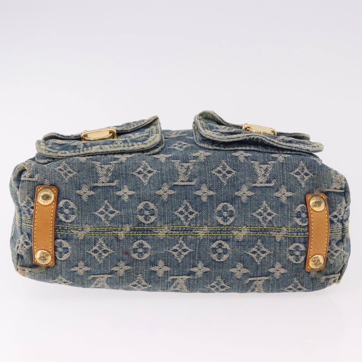 LOUIS VUITTON Monogram Denim Buggy PM Shoulder Bag Blue M95049 LV Auth mr2761A