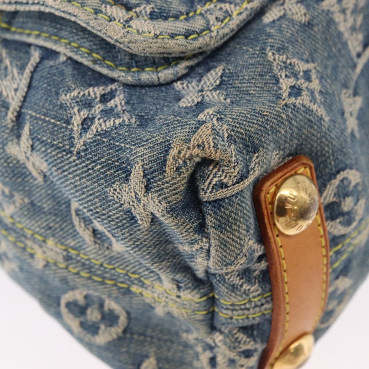 LOUIS VUITTON Monogram Denim Buggy PM Shoulder Bag Blue M95049 LV Auth mr2761A