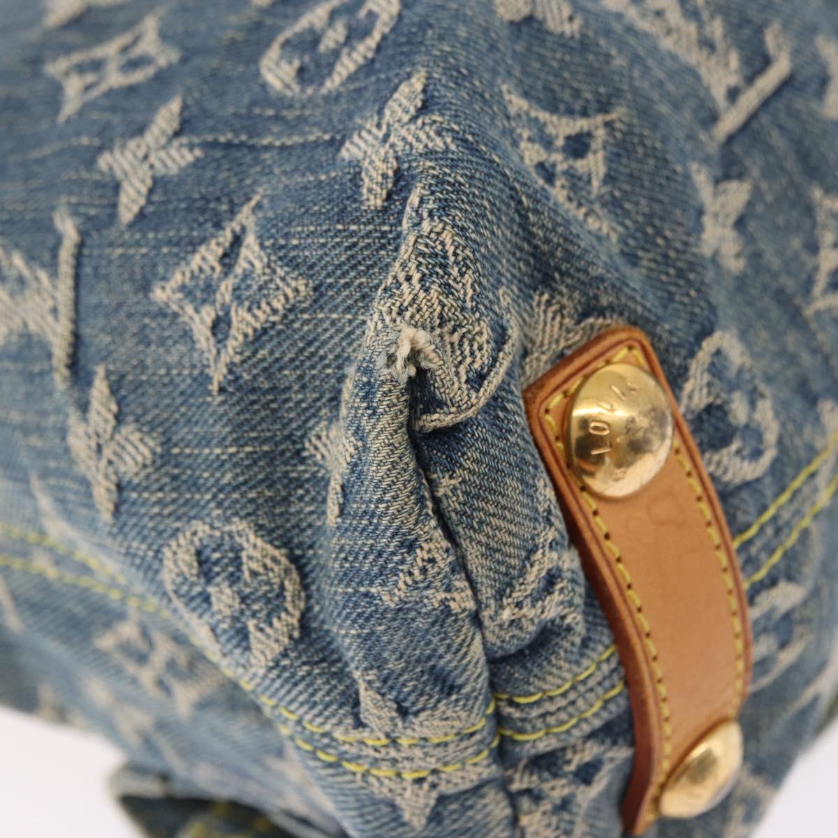 LOUIS VUITTON Monogram Denim Buggy PM Shoulder Bag Blue M95049 LV Auth mr2761A