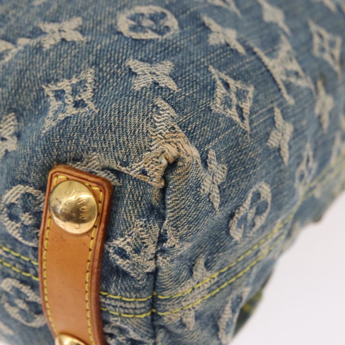 LOUIS VUITTON Monogram Denim Buggy PM Shoulder Bag Blue M95049 LV Auth mr2761A