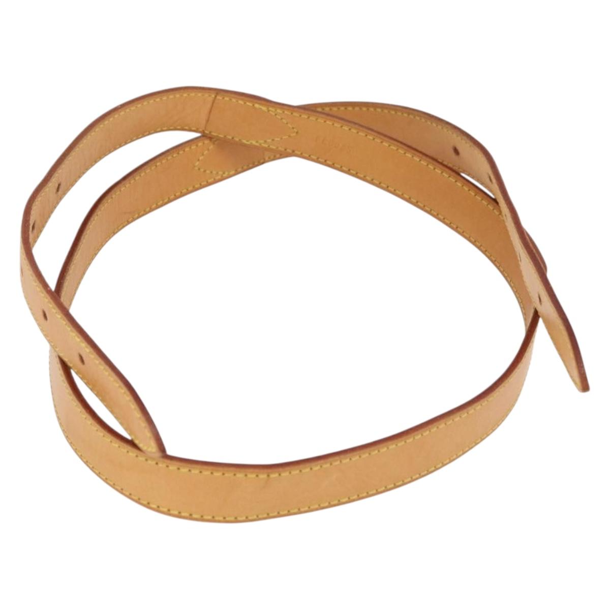 LOUIS VUITTON Buggy Shoulder Strap Leather 49.2"" Beige LV Auth mr2762
