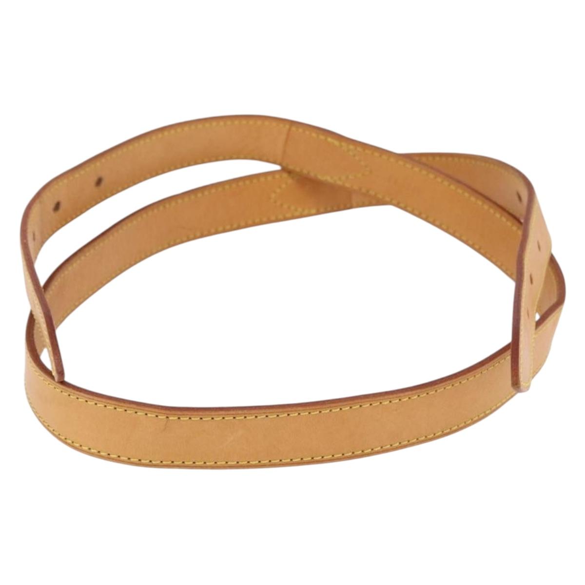 LOUIS VUITTON Buggy Shoulder Strap Leather 49.2"" Beige LV Auth mr2762