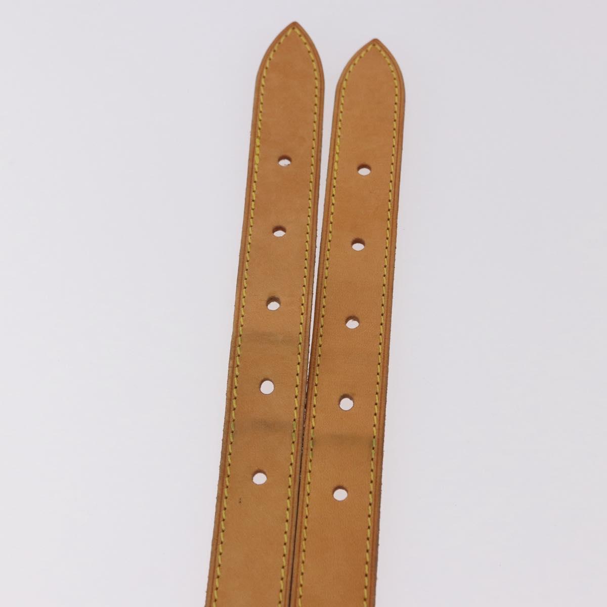 LOUIS VUITTON Buggy Shoulder Strap Leather 49.2"" Beige LV Auth mr2762