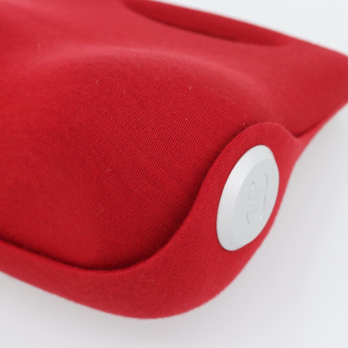 CHANEL Hip Bag Cotton Red CC Auth mr2766A