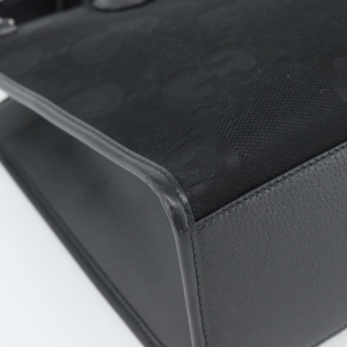 GUCCI Jumbo GG Canvas Hand Bag 2way Black Silver 678839 Auth mr2773V