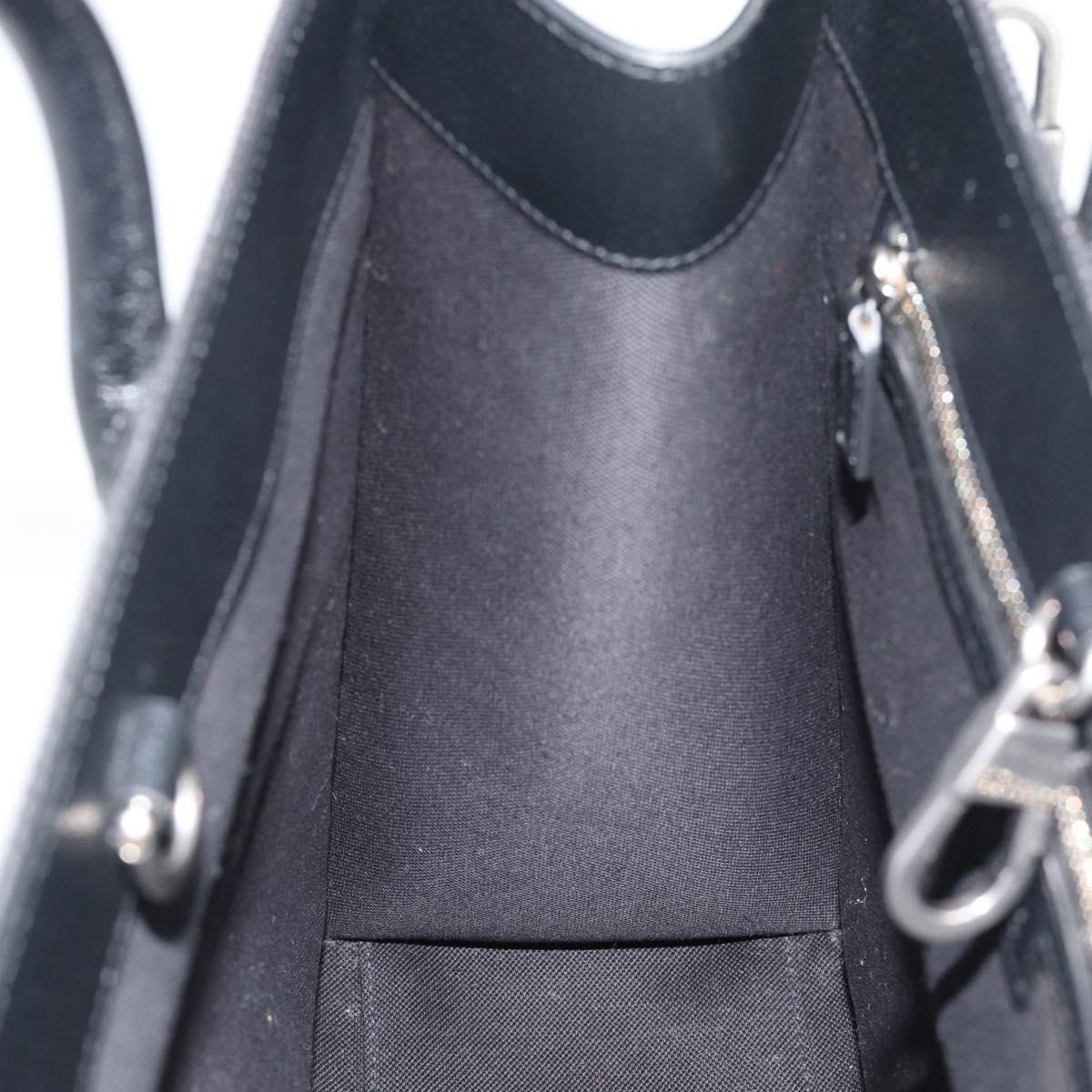 GUCCI Jumbo GG Canvas Hand Bag 2way Black Silver 678839 Auth mr2773V
