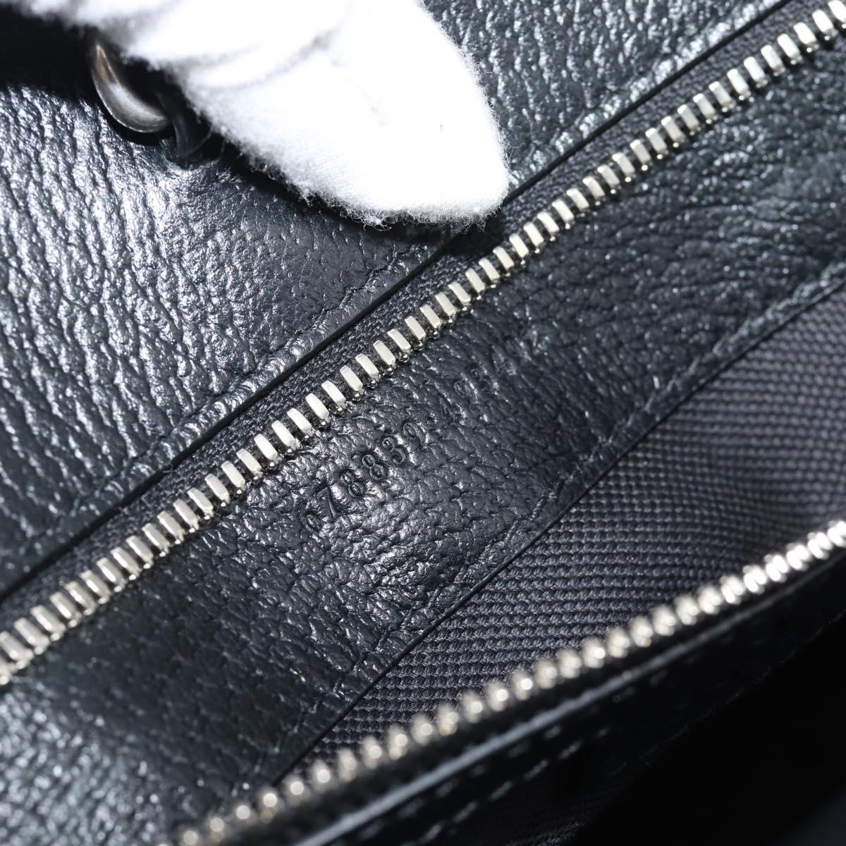 GUCCI Jumbo GG Canvas Hand Bag 2way Black Silver 678839 Auth mr2773V