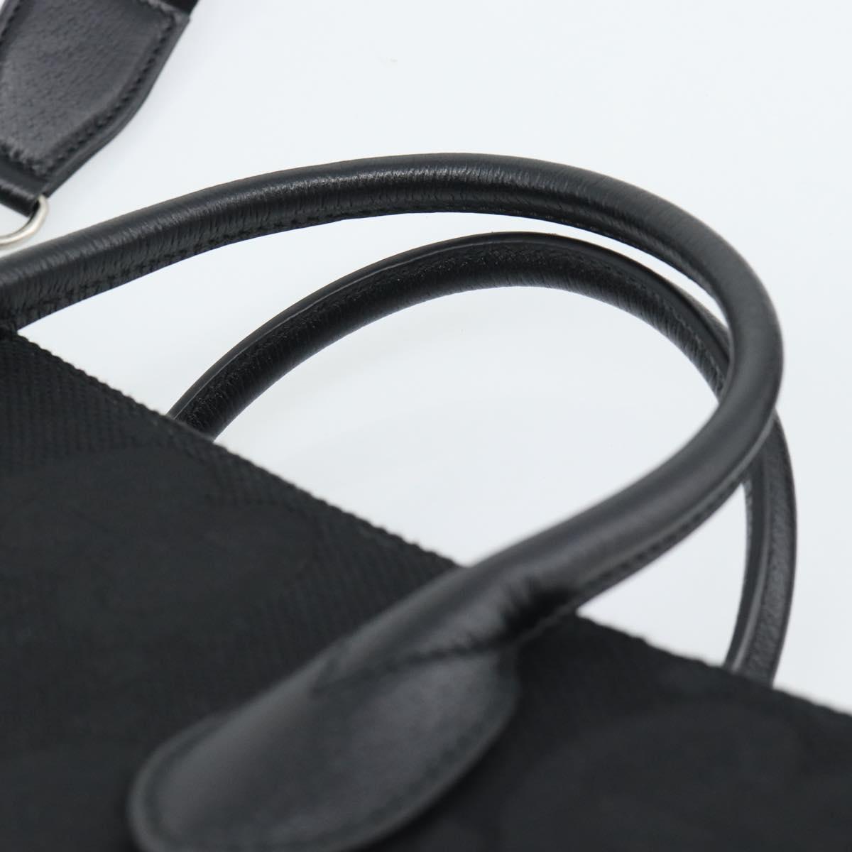 GUCCI Jumbo GG Canvas Hand Bag 2way Black Silver 678839 Auth mr2773V
