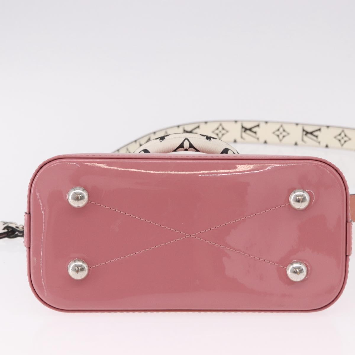 LOUIS VUITTON Monogram Vernis Alma BB Hand Bag 2way Pink M54704 LV Auth mr2774V
