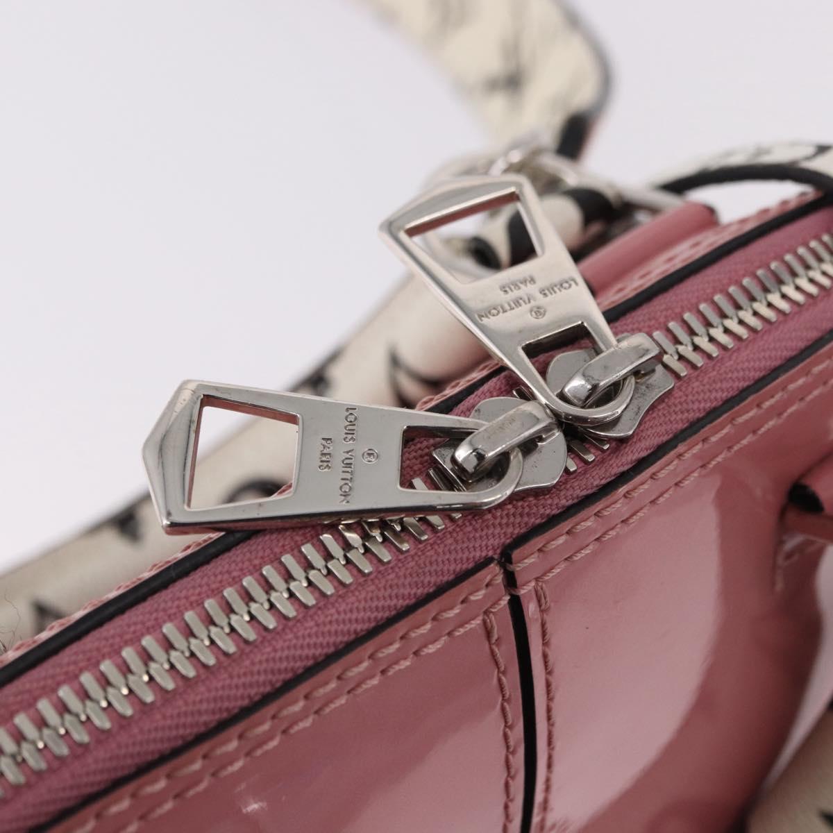 LOUIS VUITTON Monogram Vernis Alma BB Hand Bag 2way Pink M54704 LV Auth mr2774V