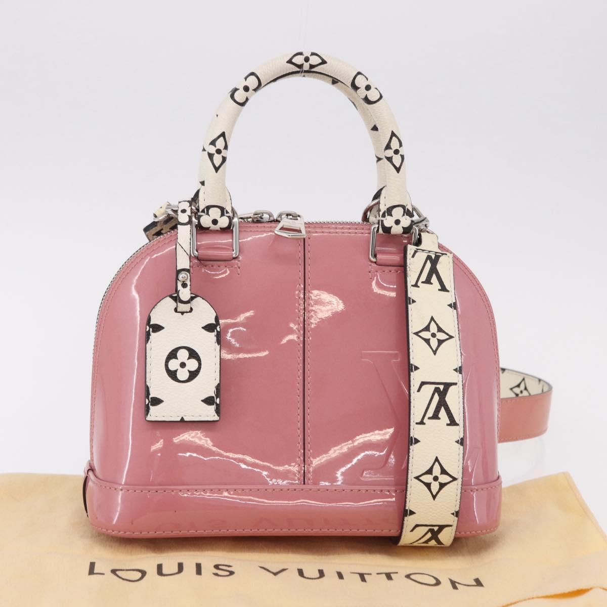 LOUIS VUITTON Monogram Vernis Alma BB Hand Bag 2way Pink M54704 LV Auth mr2774V