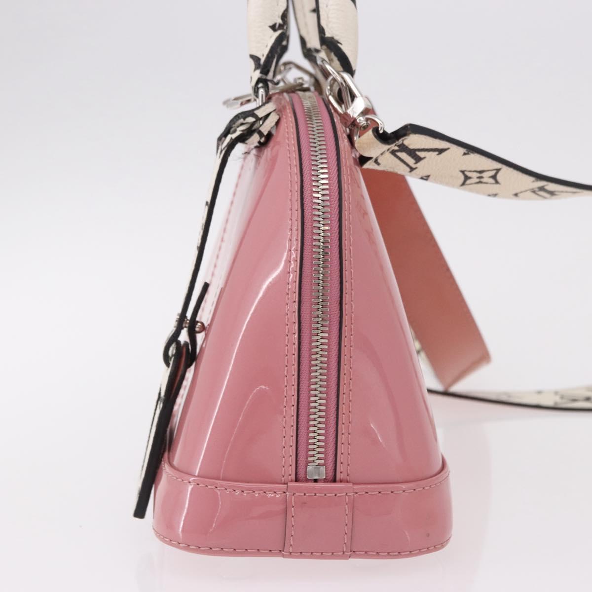 LOUIS VUITTON Monogram Vernis Alma BB Hand Bag 2way Pink M54704 LV Auth mr2774V