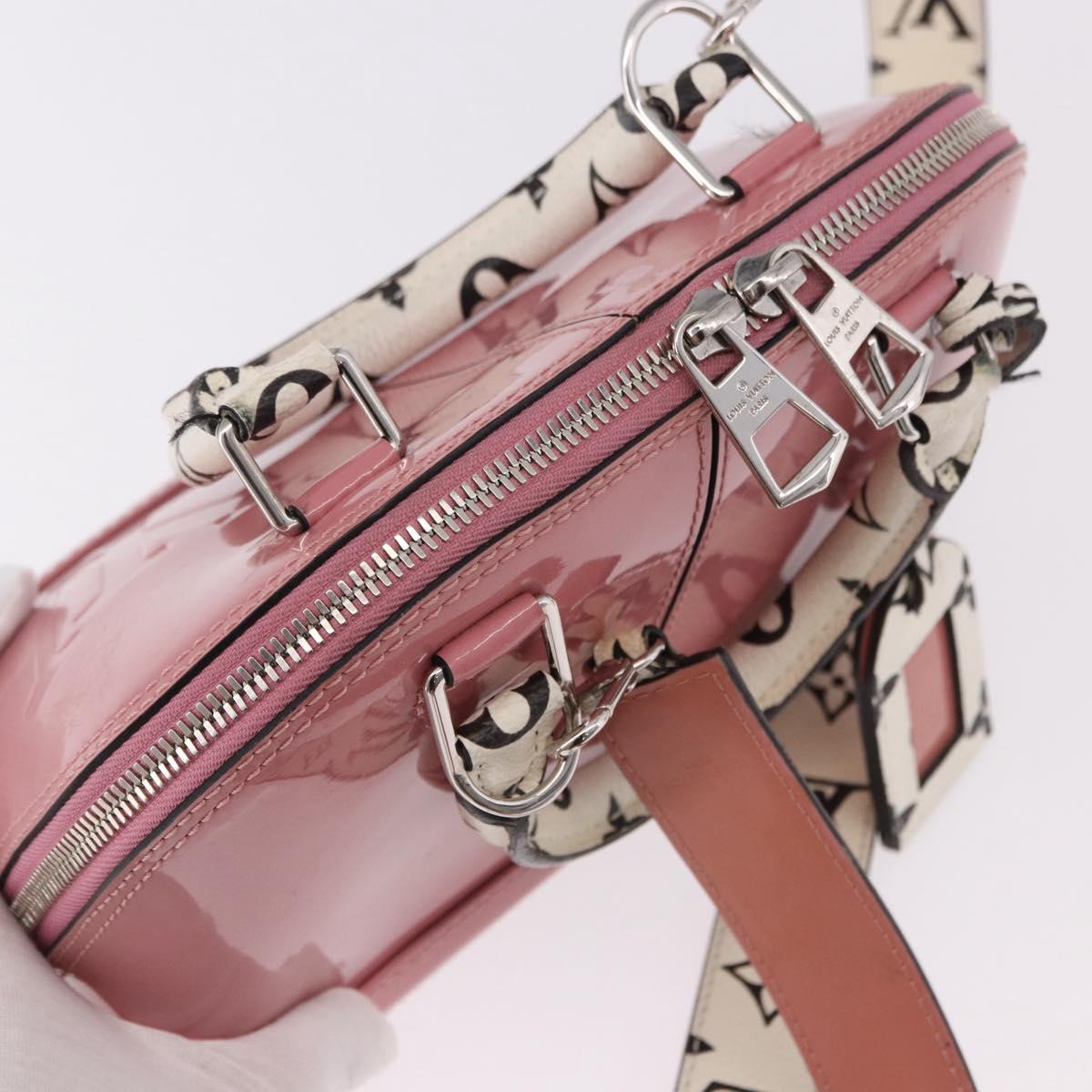 LOUIS VUITTON Monogram Vernis Alma BB Hand Bag 2way Pink M54704 LV Auth mr2774V