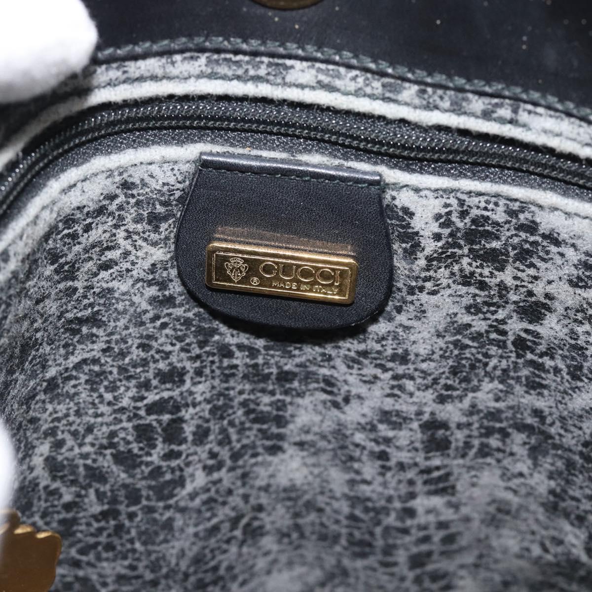 GUCCI Micro GG Supreme Shoulder Bag PVC Black Gold 001 14 0934 Auth mr2775