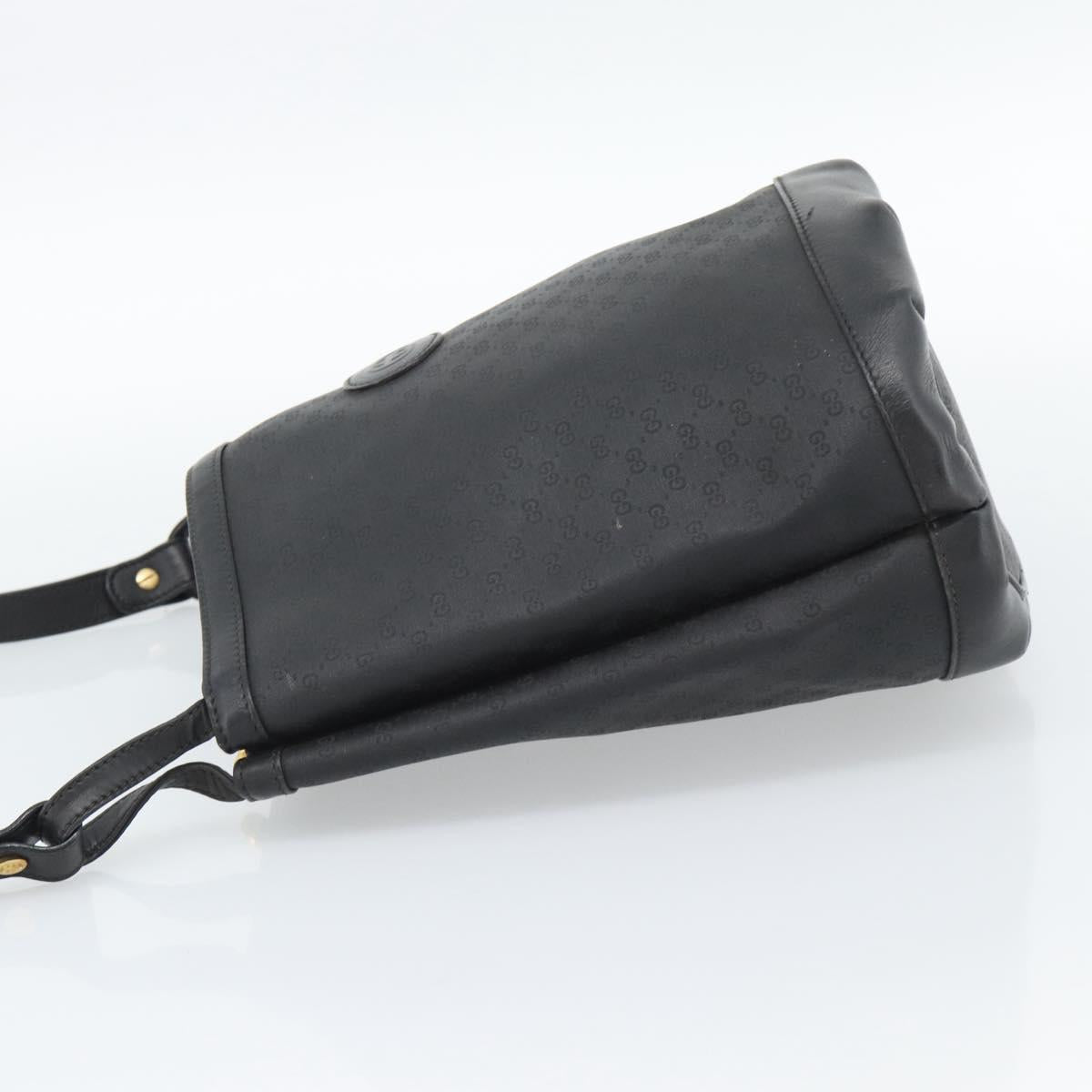 GUCCI Micro GG Supreme Shoulder Bag PVC Black Gold 001 14 0934 Auth mr2775