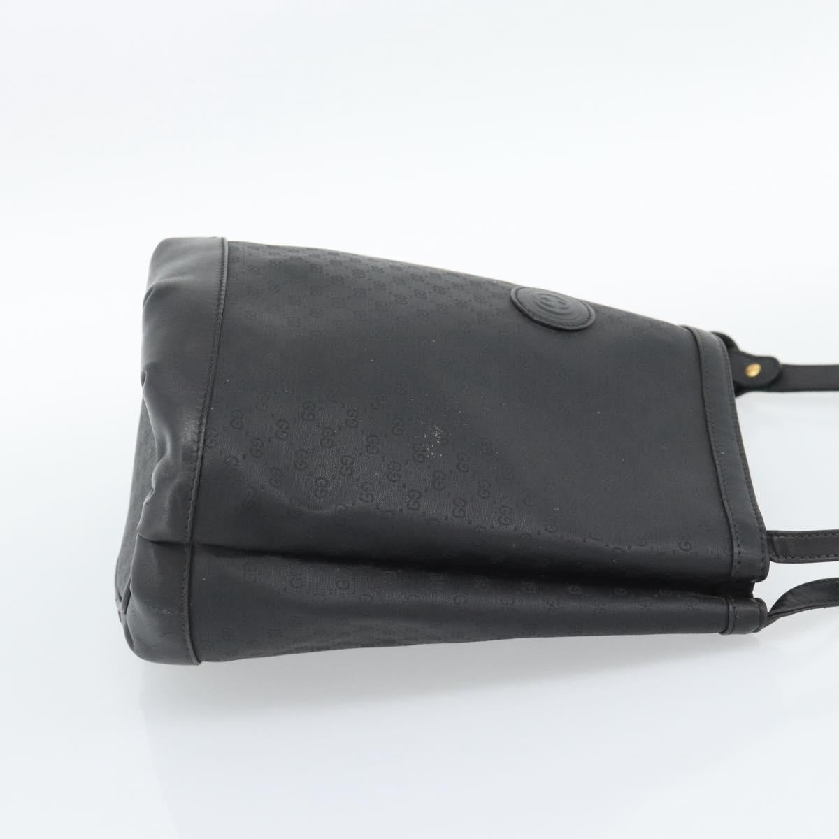 GUCCI Micro GG Supreme Shoulder Bag PVC Black Gold 001 14 0934 Auth mr2775