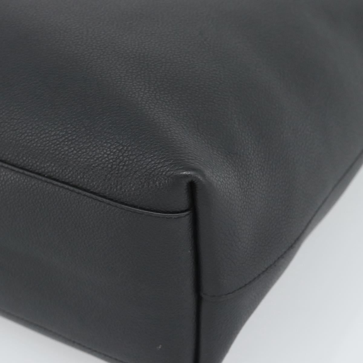 SAINT LAURENT Tote Bag Leather Black Silver Auth mr2776A