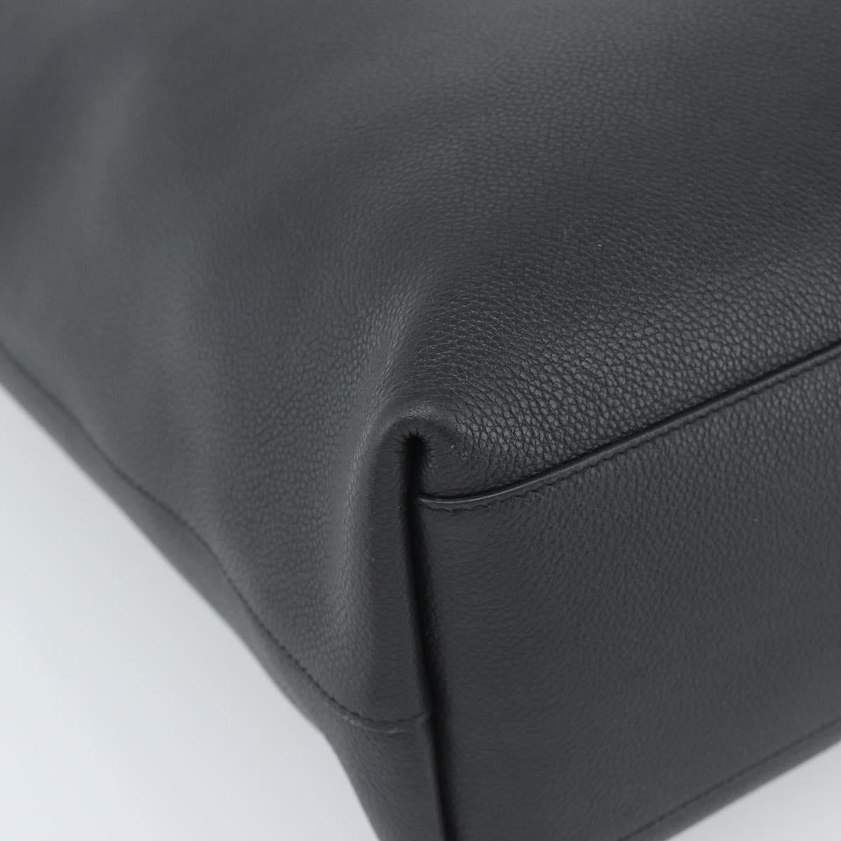 SAINT LAURENT Tote Bag Leather Black Silver Auth mr2776A