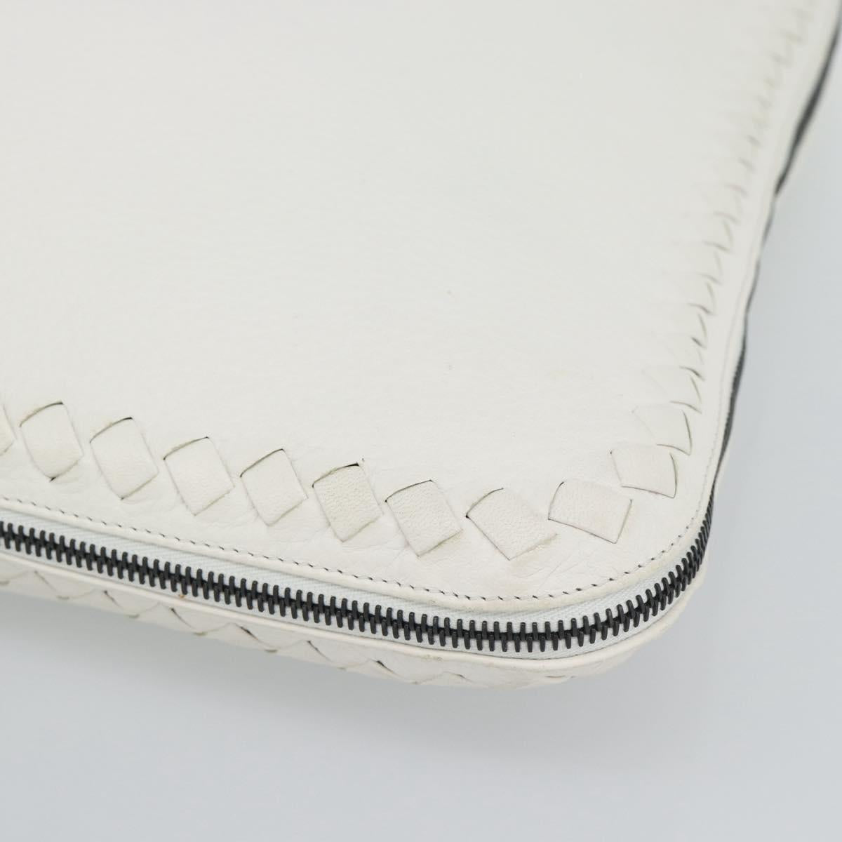 BOTTEGA VENETA Hand Bag Leather White Auth mr2777V