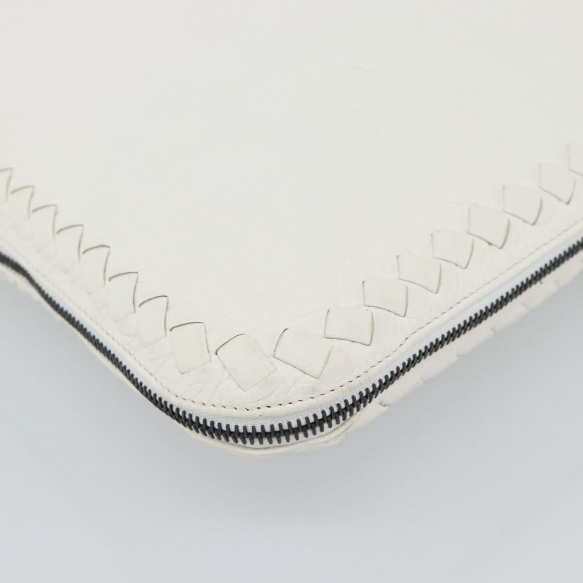 BOTTEGA VENETA Hand Bag Leather White Auth mr2777V