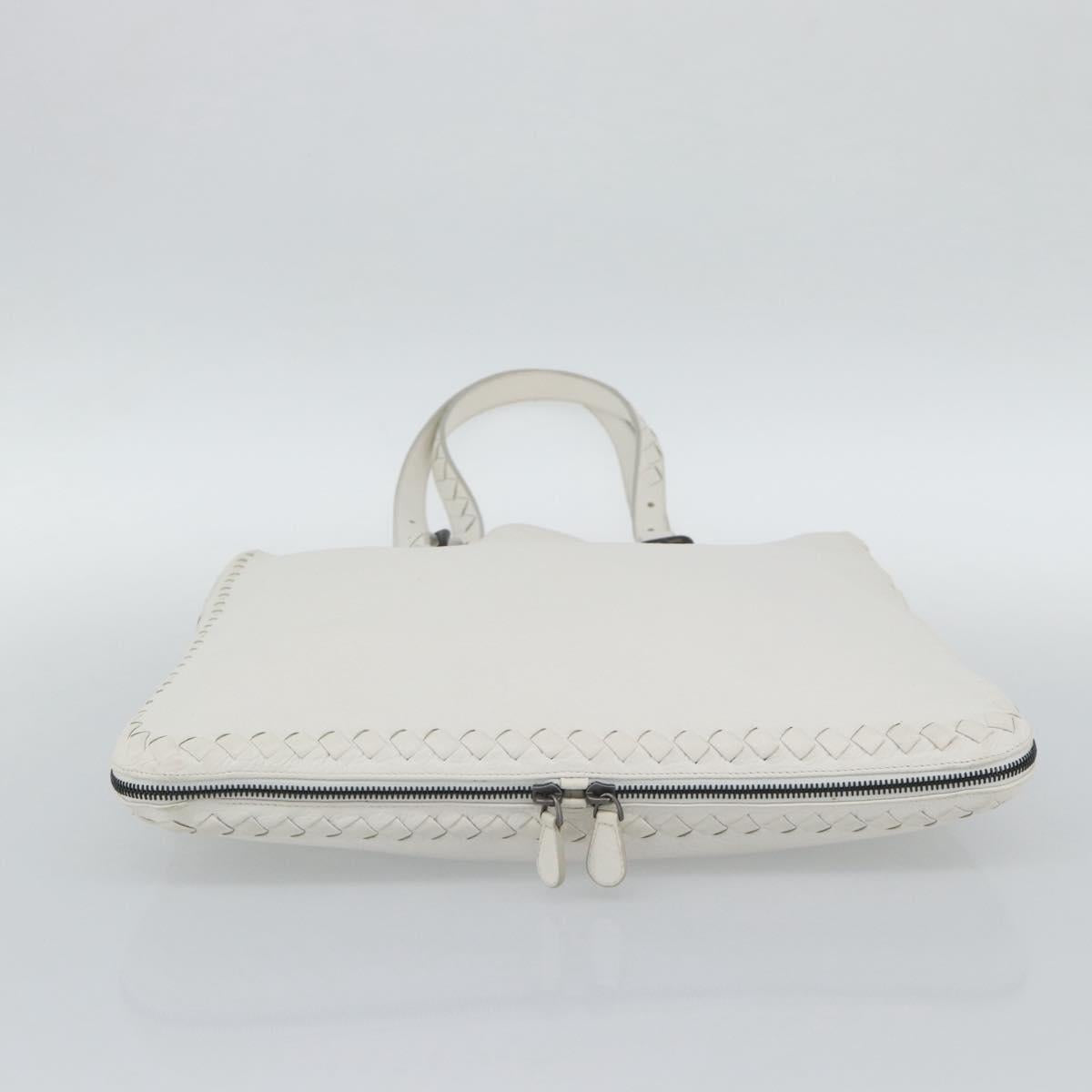 BOTTEGA VENETA Hand Bag Leather White Auth mr2777V