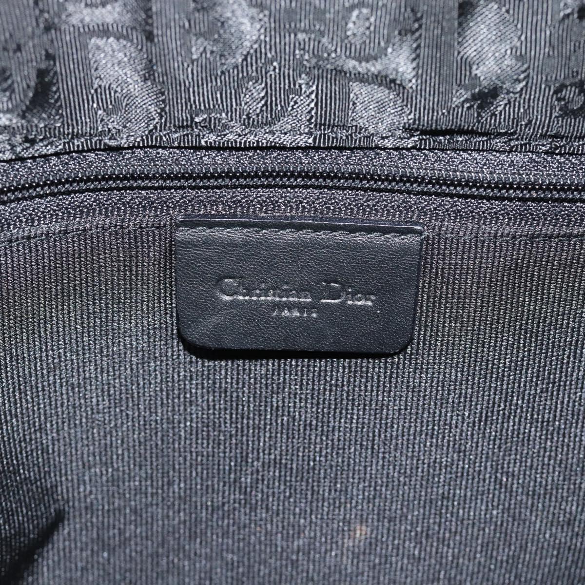 Christian Dior Trotter Canvas Tote Bag Nylon Black Silver Auth mr2779A