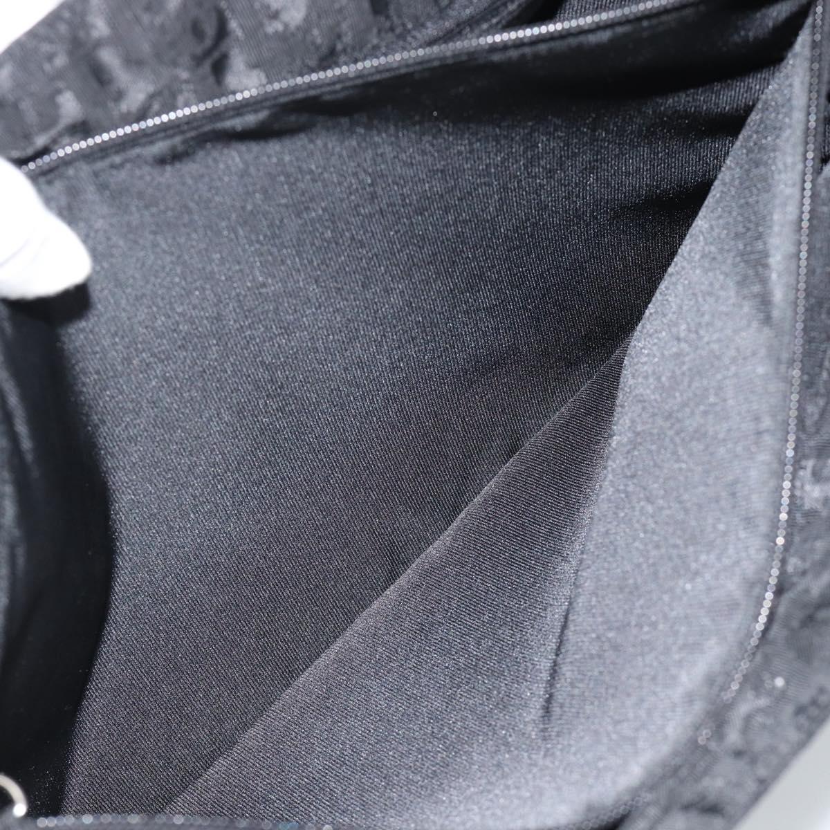 Christian Dior Trotter Canvas Tote Bag Nylon Black Silver Auth mr2779A